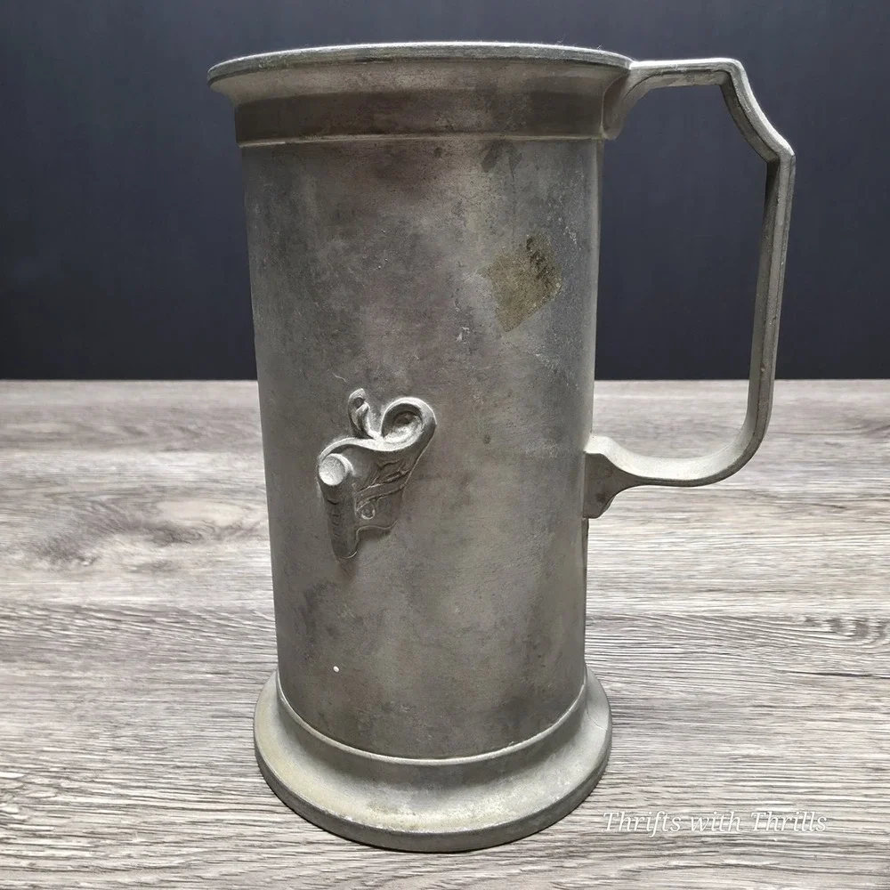 Vintage Peltrato 95% Pewter Measuring Cup Italian - 1 Liter - Made in Italy